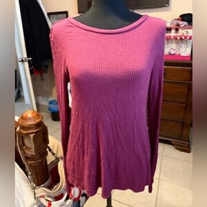 Long sleeve winter top burgandy pink